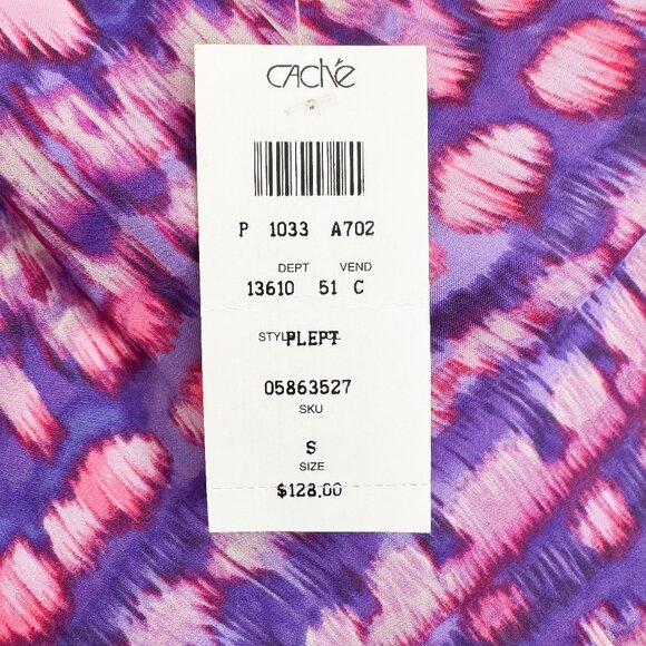 Cache NWT Tiered Purple Print Skirt Women’s Small - Picture 3 of 7